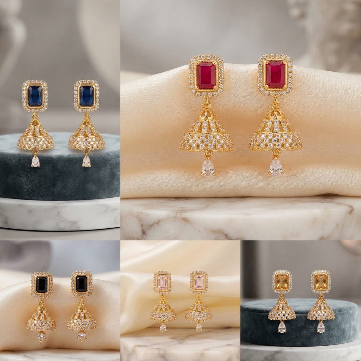 China Gold Zircon Jhumky