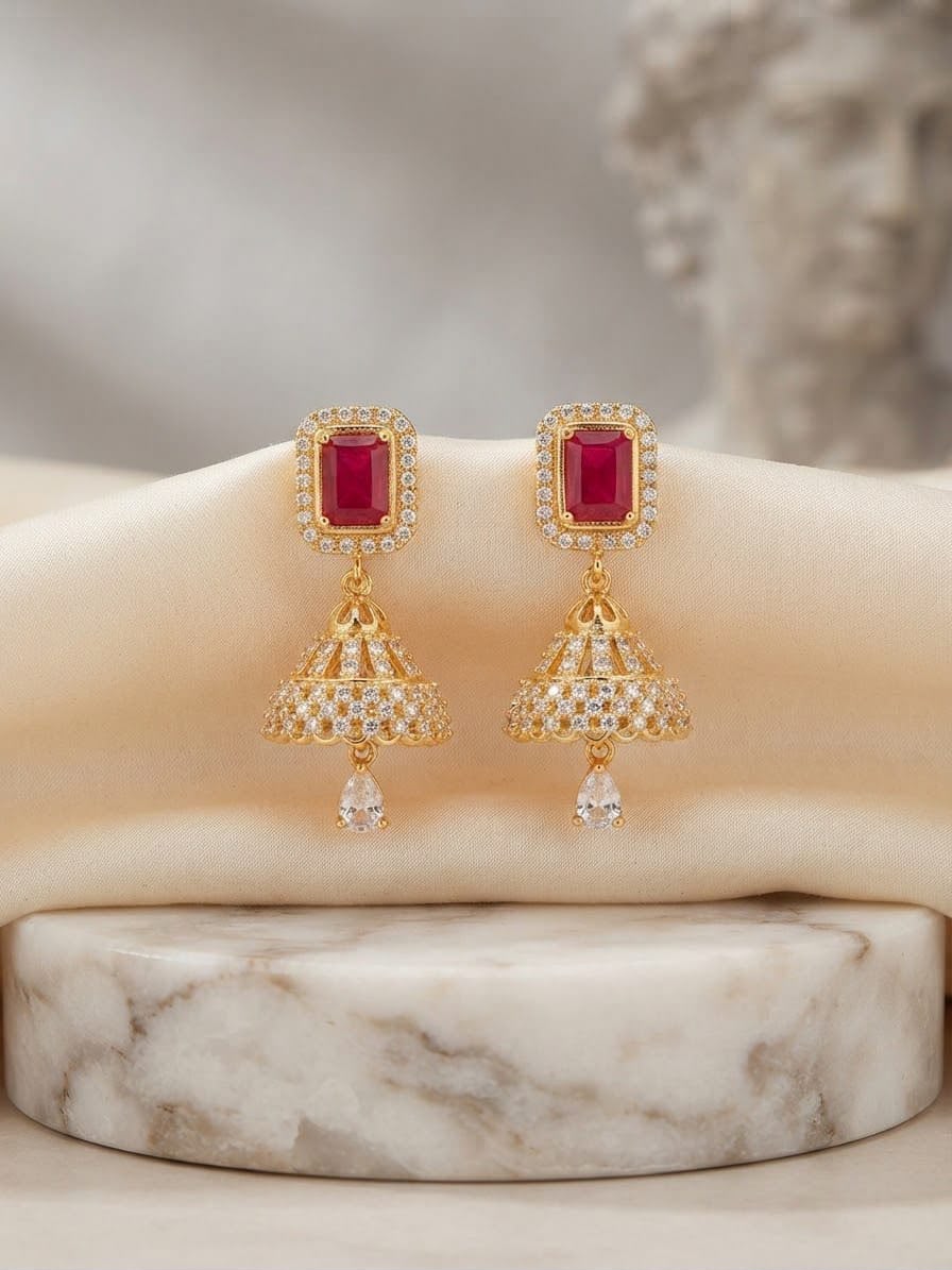 China Gold Zircon Jhumky